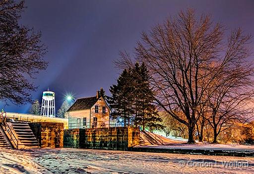 Lockmaster's Watch House At Night_P1000821.jpg - Photographed along the Rideau Canal Waterway at Smiths Falls, Ontario, Canada.